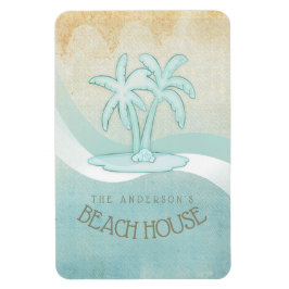Imán Beach House Palm Trees Aqua ID623