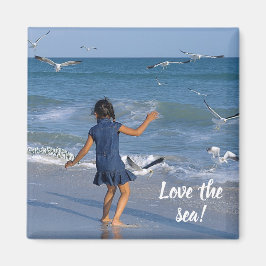 Imán Beach Joy Blue Sea Happy Dance Scene