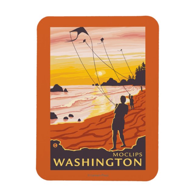 Imán Beach & Kites - Moclips, Washington (Vertical)