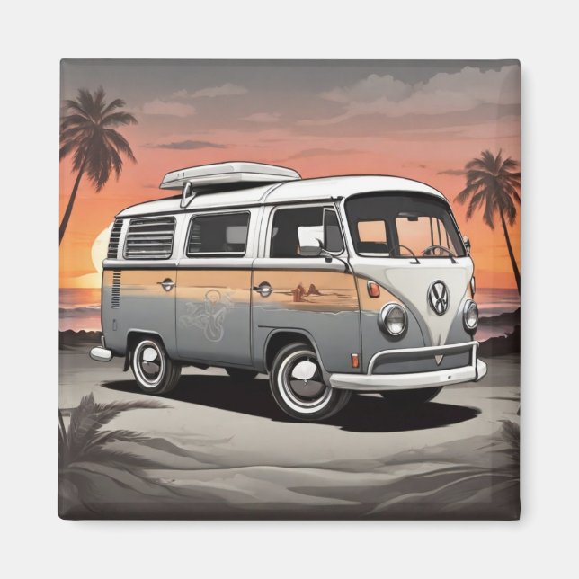 Imán "Beach Kombi Fridge Magnet - Coastal Adventure Dec (Frente)