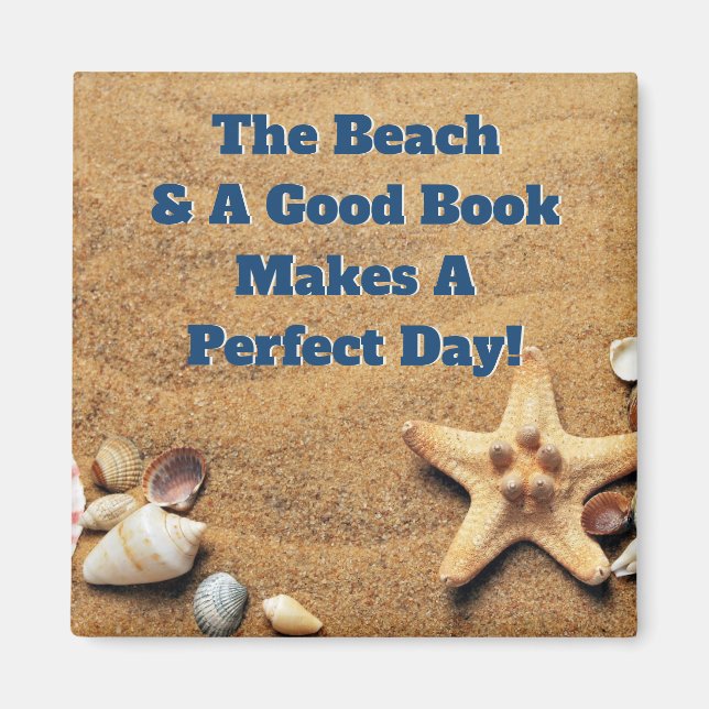 Imán Beach Sand Sea Shell Good Book Club Bibliophiophil (Frente)