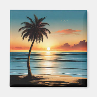 Imán Beach Scene Refrigerator Magnet - Coastal Charm De