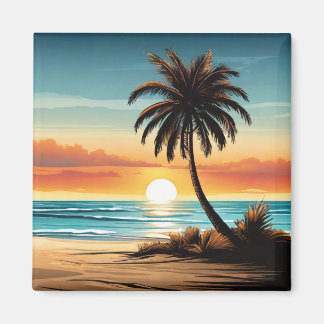 Imán Beach Scene Refrigerator Magnet - Coastal Charm De