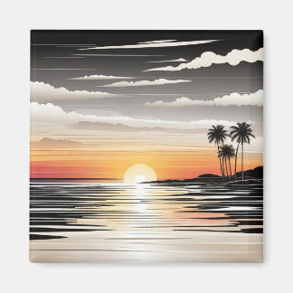 Imán Beach Scene Refrigerator Magnet - Coastal Charm De