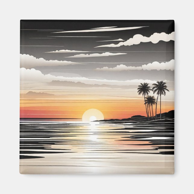 Imán Beach Scene Refrigerator Magnet - Coastal Charm De (Frente)