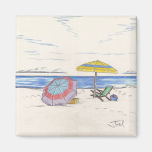 imán BEACH UMBRELLAS (cuadrado)