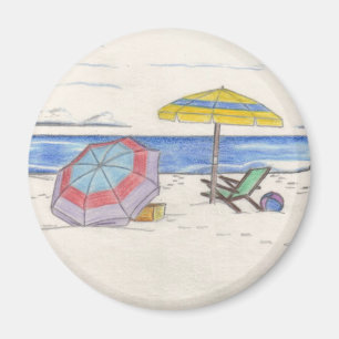 imán BEACH UMBRELLAS (redondo)