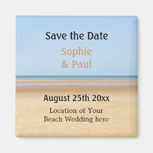 Imán Beach Wedding Save the Date Fridge Magnet