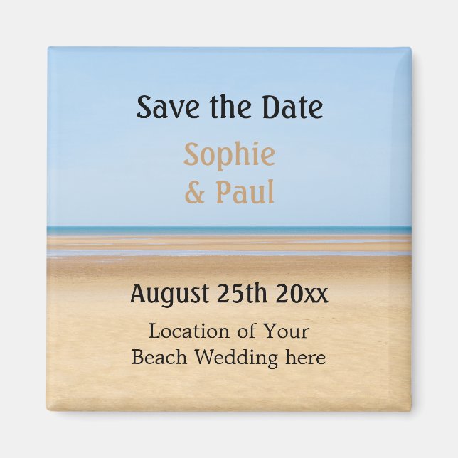 Imán Beach Wedding Save the Date Fridge Magnet (Frente)