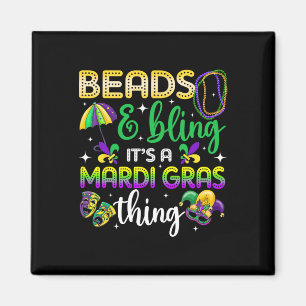 Imán Beads and Bling It's A Mardi Gras Thing Carnival M
