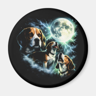 Imán Beagle Aullando a la Luna – Perro de Caza Nocturno