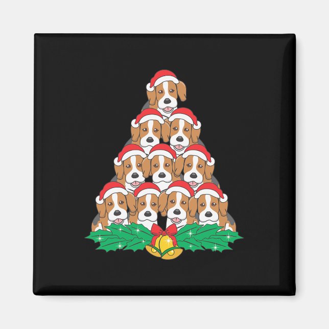 Imán Beagle Christmas Tree Beagle Dog Lover Holidays (Frente)