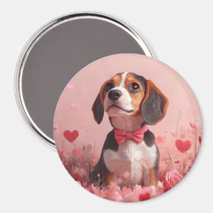 Imán Beagle con Rosas - Día de San Valentín