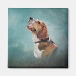 Imán Beagle de perro dibujando