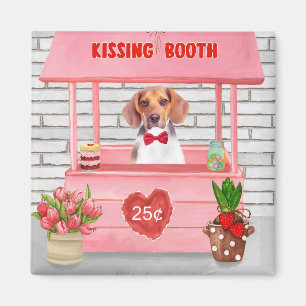 Imán Beagle Dog El día de San Valentín Kissing Booth