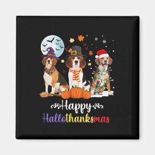 Imán Beagle Dog Halloween Feliz Navidad Halloth