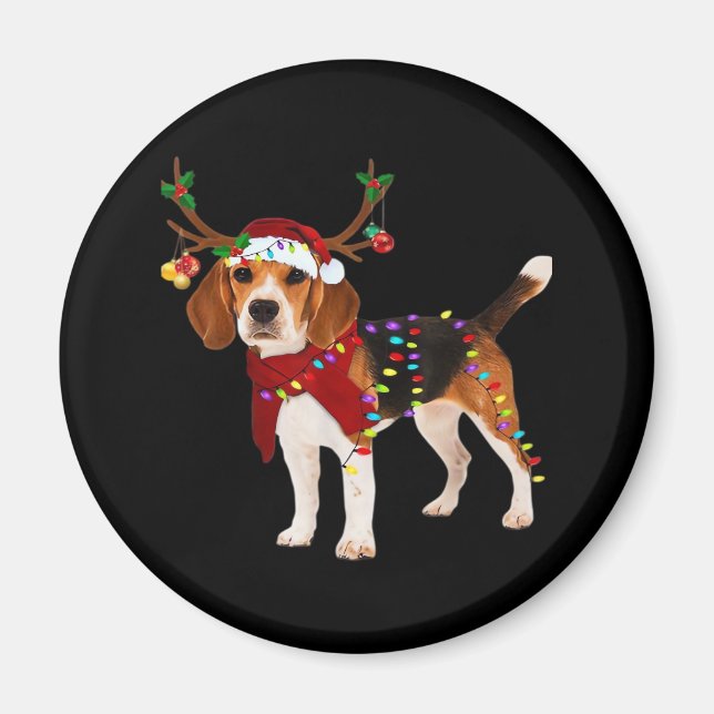 Imán beagle dog navidades Classic T-Shirt (Frente)
