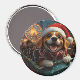 Imán Beagle Dog Roller Coaster Navidades