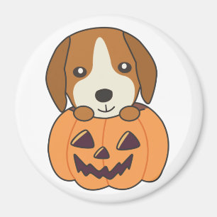 Imán Beagle En Calabaza Dulces Perros Feliz Halloween M