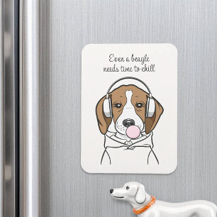Imán Beagle escalofriante con perro gracioso de Bubbleg