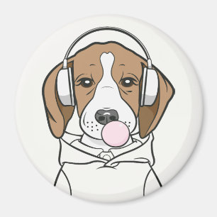 Imán Beagle escalofriante con perro gracioso de Bubbleg