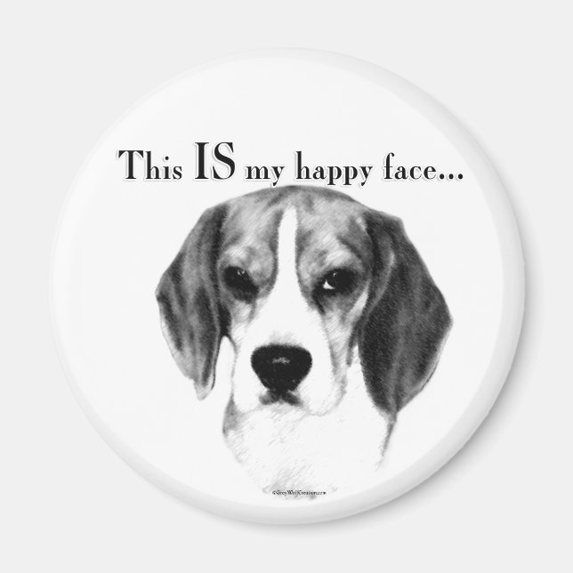 Imán Beagle Happy Face (Frente)