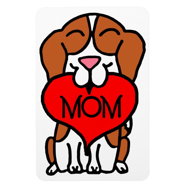 Imán Beagle Heart Mom (Vertical)