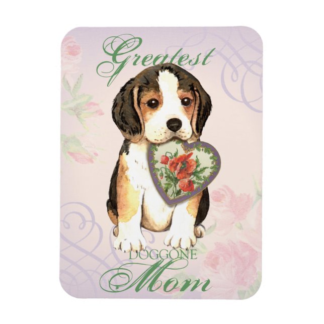 Imán Beagle Heart Mom (Vertical)