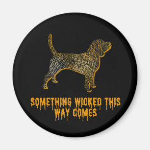 Imán Beagle Hound Dog Silhouette Fun Halloween