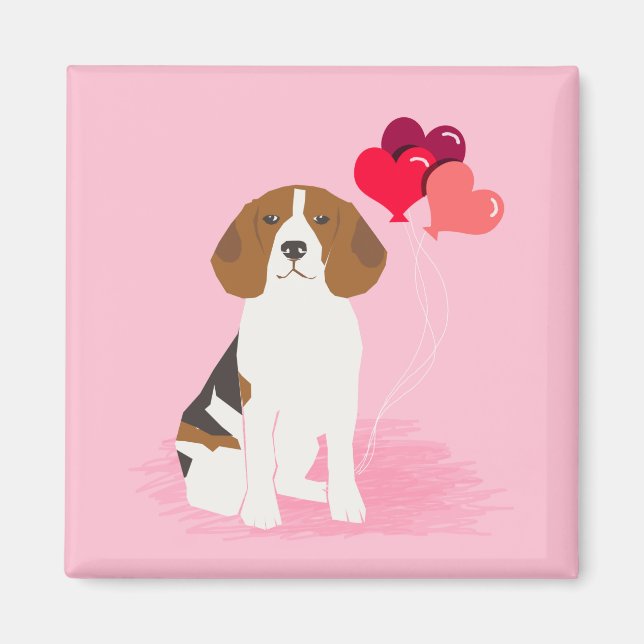Imán Beagle Love Balloons Magnet (Frente)