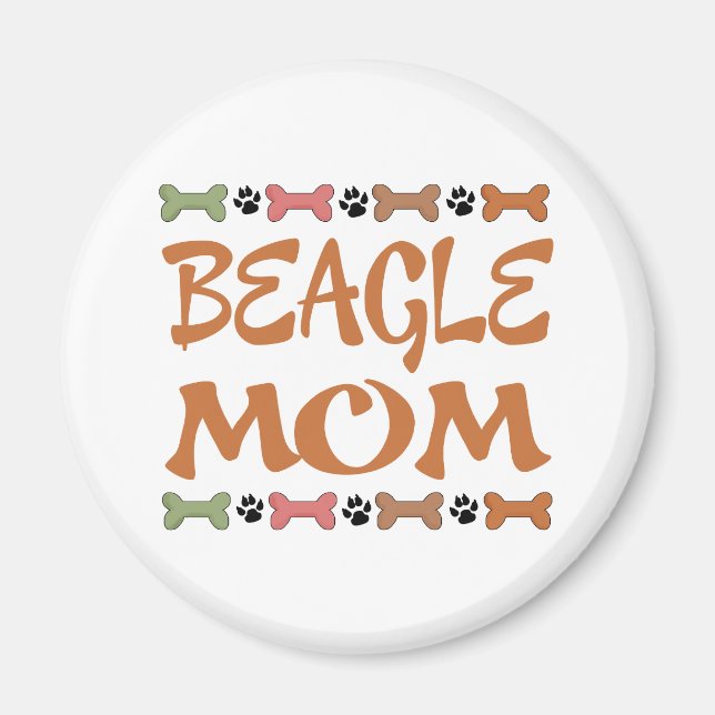 Imán Beagle Mom Dog Mascota Gift (Frente)