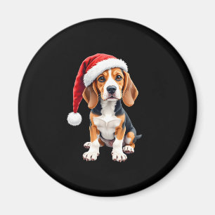 Imán Beagle Navidades Perro camiseta de manga larga