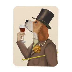 Imán Beagle Wine Snob
