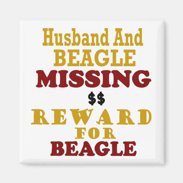 Imán Beagle y esposo perdidos recompensas por Beagle (Frente)