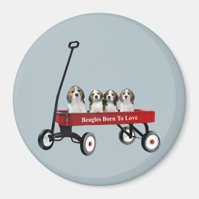 Imán Beagles In Wagon Magnet (Frente)