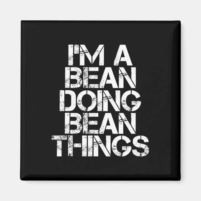 Imán Bean Funny Surname Family Tree Birday Reunion Gi (Frente)