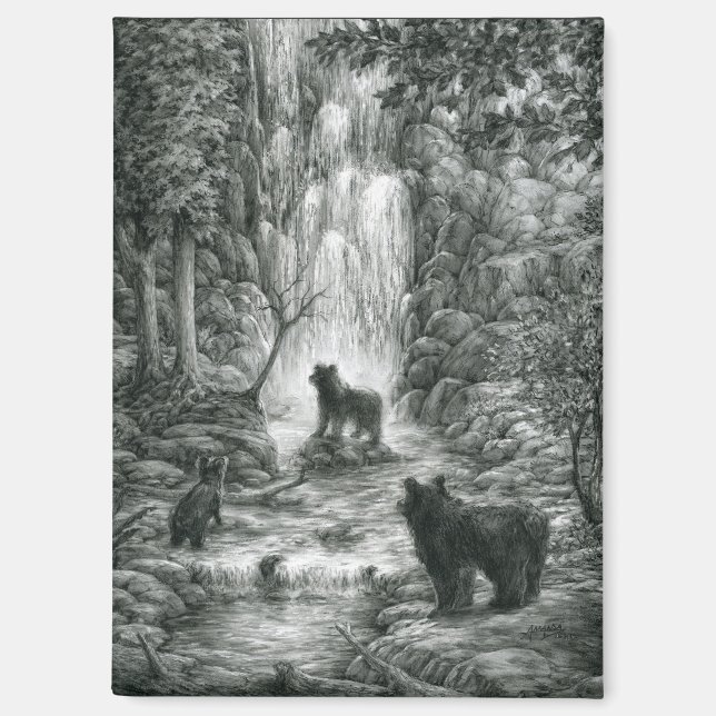 Imán Bear Cubs Visit the Falls (Anverso)