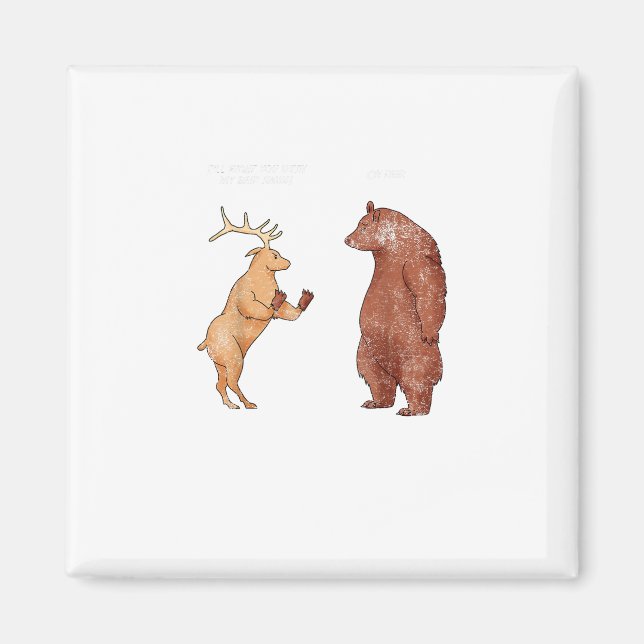 Imán Bear Hands Oh Deer Funny Sayings Pun Gift  (Frente)