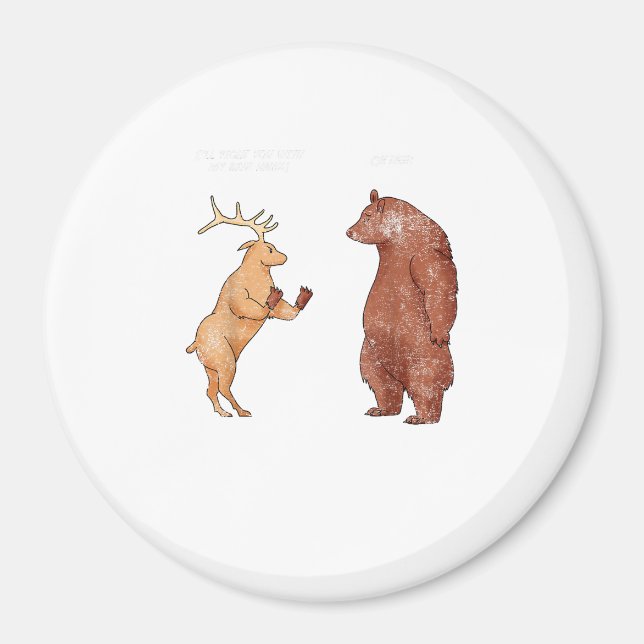Imán Bear Hands Oh Deer Funny Sayings Pun Gift  (Frente)