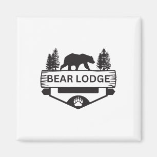 Imán Bear Lodge Wyoming Wildlife Bear Senderismo Campin