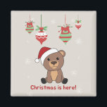 Imán Bear Merry Christmas Winter Animals Bears Magnet<br><div class="desc">Oso para Navidades con luces de hadas. Animales divertidos con regalos y nieve para las vacaciones. También es gracioso para los Navidades en julio. Los osos son animales dulces y perfectos para los Navidades.</div>