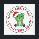 Imán Bear Merry Christmas Winter Animals Bears Magnet<br><div class="desc">Oso para Navidades con luces de hadas. Animales divertidos con regalos y nieve para las vacaciones. También es gracioso para los Navidades en julio. Los osos son animales dulces y perfectos para los Navidades.</div>