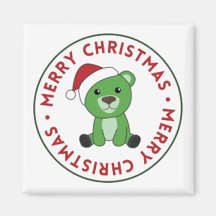 Imán Bear Merry Christmas Winter Animals Bears Magnet