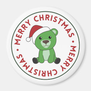 Imán Bear Merry Christmas Winter Animals Bears Magnet