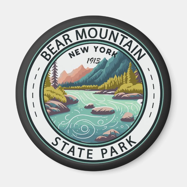 Imán Bear Mountain State Park New York Badge (Frente)
