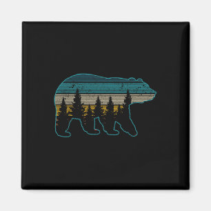 Imán Bear Nature Grizzly Brown Black Bear Senderismo Hu