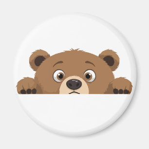 Imán Bear Peeking Cute Adorable Gracioso Personalizado 