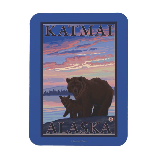 Imán Bear y Club - Katmai, Alaska (Vertical)