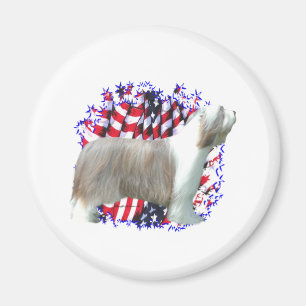 Imán Bearded Collie Patriot