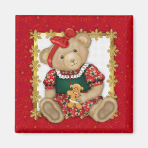 Imán Beary Merry Christmas-Chica Teddy